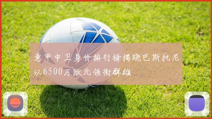 意甲中卫身价排行榜揭晓巴斯托尼以6500万欧元领衔群雄